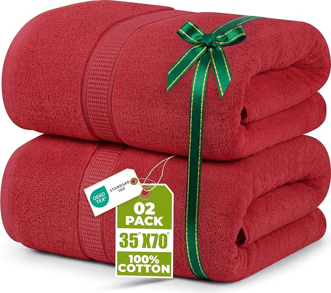 Utopia Towels Luxurious Jumbo Bath Sheet 2 Piece, 600 GSM, 35 by 70 Inches by UTOPIATOWELS