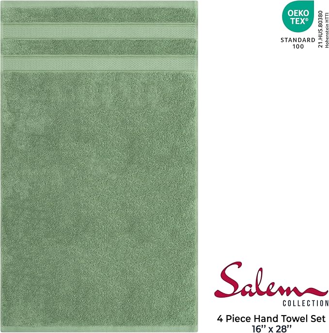 American Soft Linen Salem 100% Cotton Turkish 4 Piece Hand Towels - Image 4