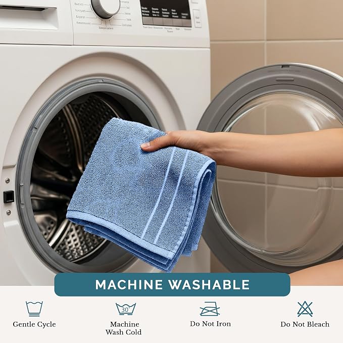 Casa Platino 100% Cotton Wash Cloths 6 Pack - Image 7