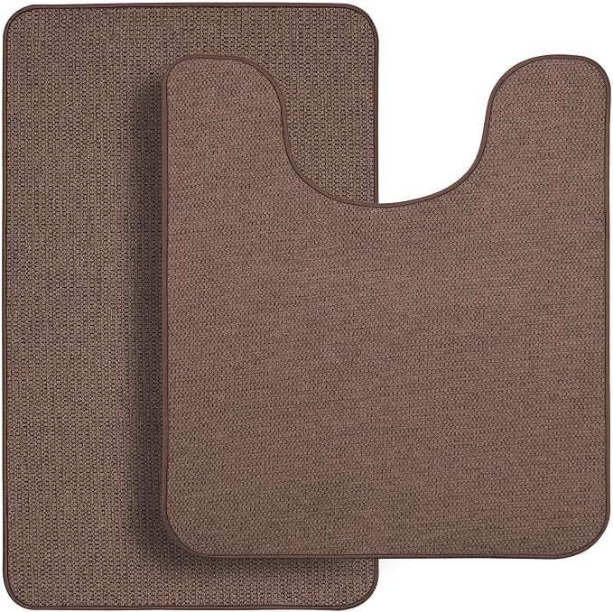 Bathroom Rugs Set 2 Pieces, Thin Bathroom Mats, Toilet Rugs, Quick Dry - Image 7