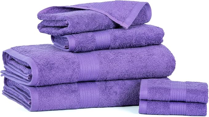 Ample Decor 100% Cotton Luxury 6 Piece Towels Set, 2 Bath Towels, 2 Hand Towels - Image 3