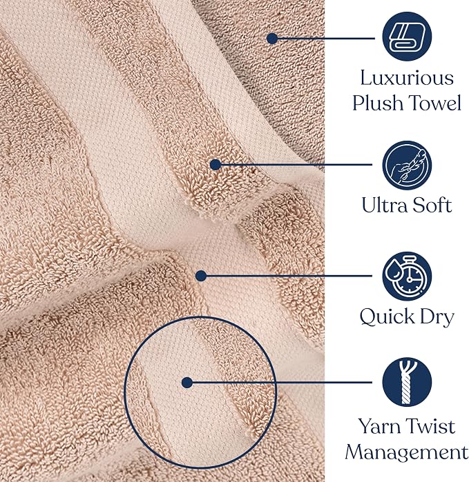 Delara Organic Cotton Luxuriously Plush Bath Towel Pack of 4 | GOTS & OEKO-TEX - Image 4