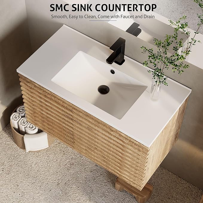 eclife 36" Floating Bathroom Vanity - Image 5
