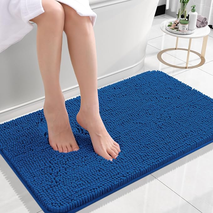 OLANLY Bathroom Rugs 24x16, Extra Soft Absorbent Chenille Bath Rugs, Rubber - Image 2