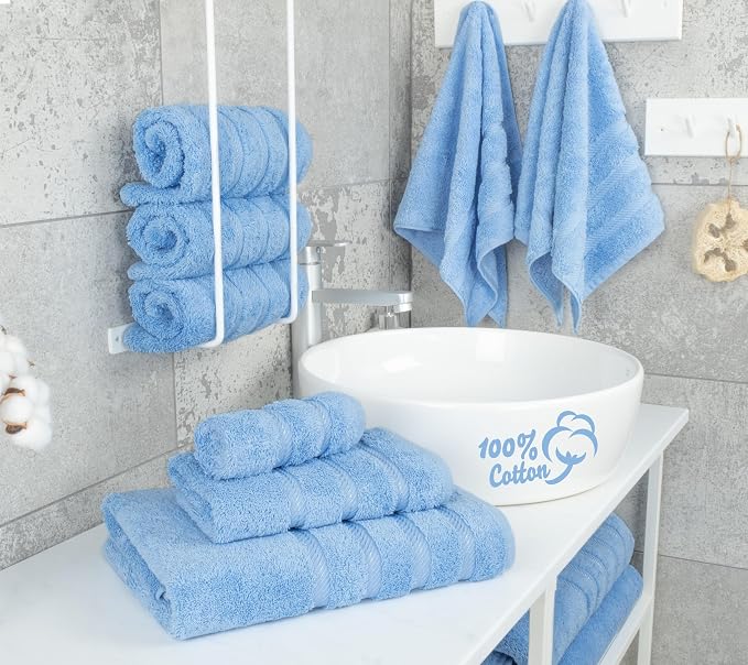 American Soft Linen Luxury 6 Piece Towel Set, 2 Bath Towels 2 Hand Towel 2 - Image 3