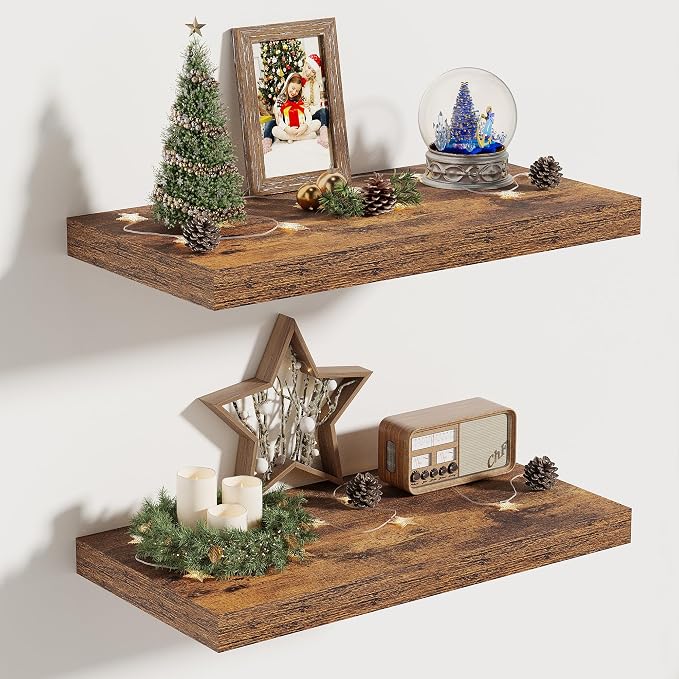 Vivelove 10 Inch Deep Floating Shelves 16 inch Long, 16 x 10 Wide Wall Shelves by VIVELOVE