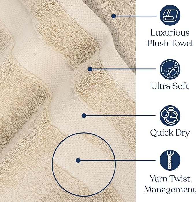 Delara Organic Cotton Luxuriously Plush Washcloths Pack of 6 | GOTS & Oeko-TEX - Image 2