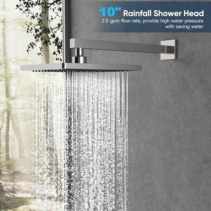 Gabrylly Shower System with Tub Spout, Wall Mounted Tub Shower Faucet Set - Image 3
