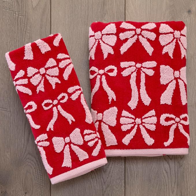 SKL Home Bow Jacquard 100% Cotton Premium Bath Towel, 500 GSM, Reversible - Image 3