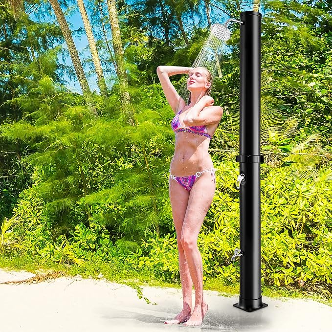 Giantex 7.2 FT 10 Gallon 2-Section Solar-Heated Outdoor Shower, Pool Shower - Image 8