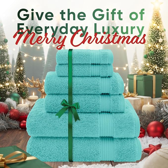 American Veteran Towel 100% Cotton Turkish 6 Piece Towel Set, Luxury Bath - Image 2