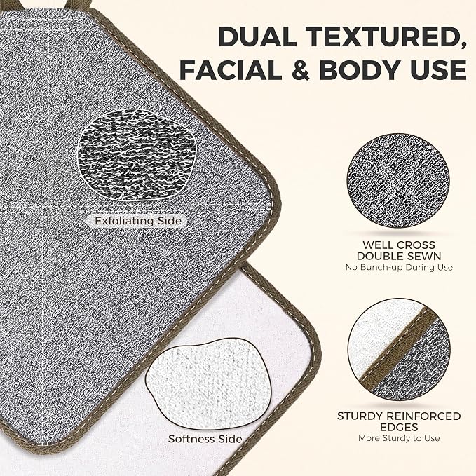 ZOMCHI 3 Pack Exfoliating Washcloth, Premium Facial and Body Wash Cloths - Image 2