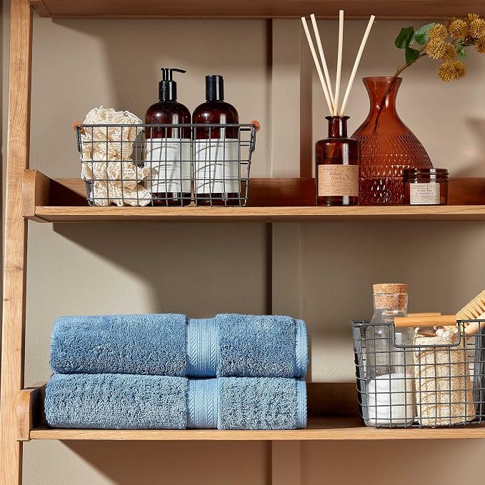 Christy Renaissance 4 Piece Blue Towel Set | 100% Egyptian Cotton | Luxury - Image 2
