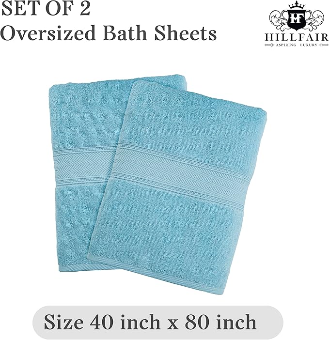 HILLFAIR 600 GSM- 40 x 80 Inches- 100% Cotton 2 Pc XXL Oversized Bath Towel - Image 4