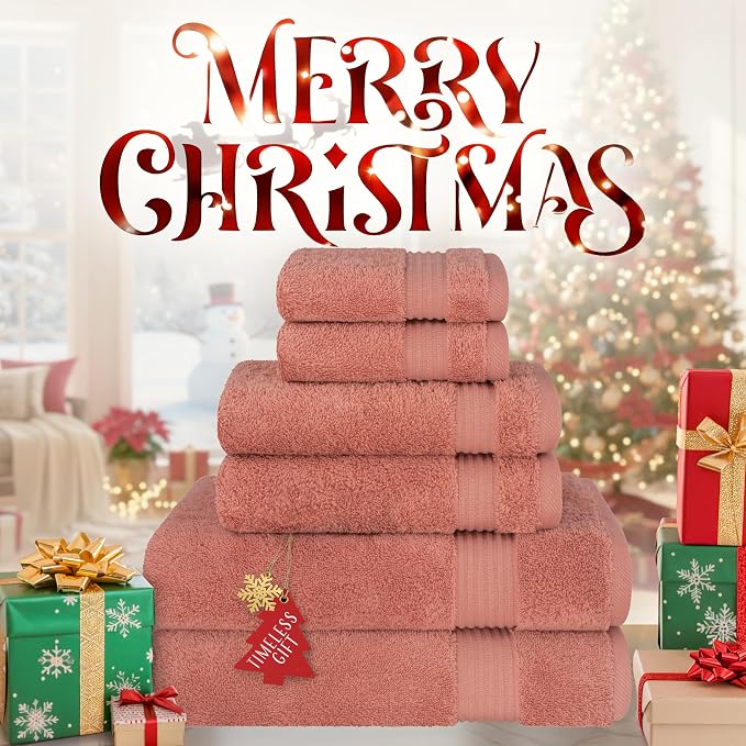 Cotton Paradise 6 Piece Towel Set, 100% Cotton Soft Absorbent Turkish Towels - Image 2