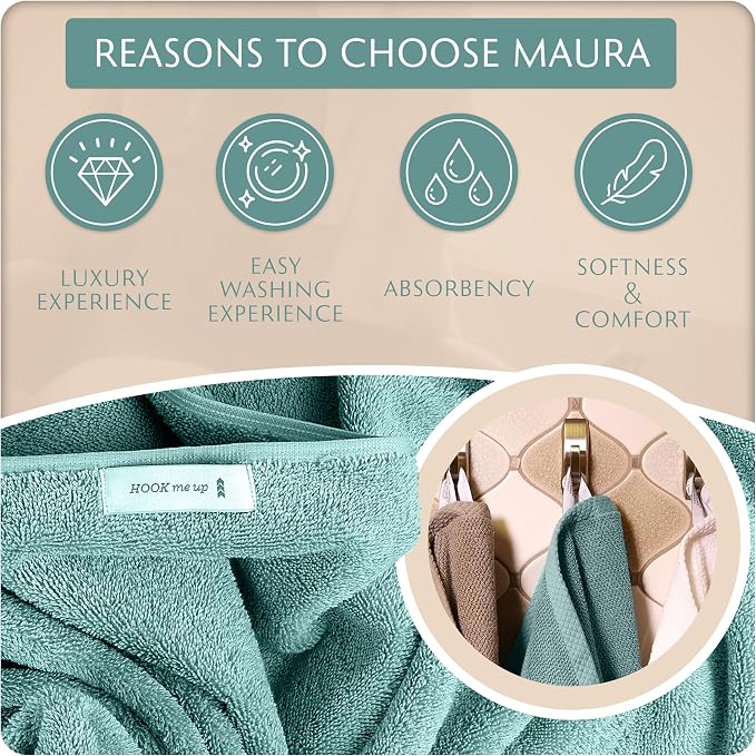 MAURA Basics Performance Bath Towels 100% Turkish Cotton - Image 6