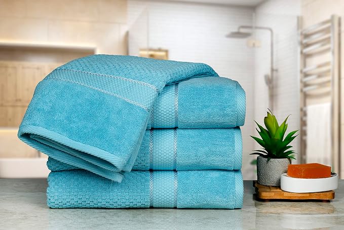 Ample Decor Sky Blue Bath Towels - Image 2