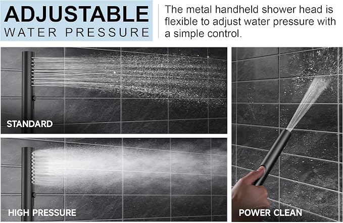 Lava Odoro Modern 3-Setting Round Rain Bathtub and Shower Faucet Set, Rain - Image 5