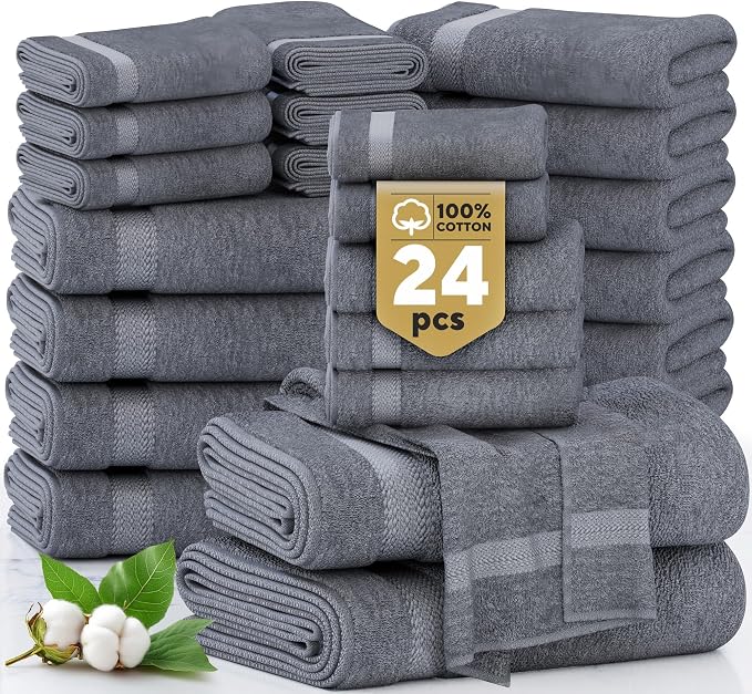 LANE LINEN 100% Cotton Bath Towels Set by LaneLinen