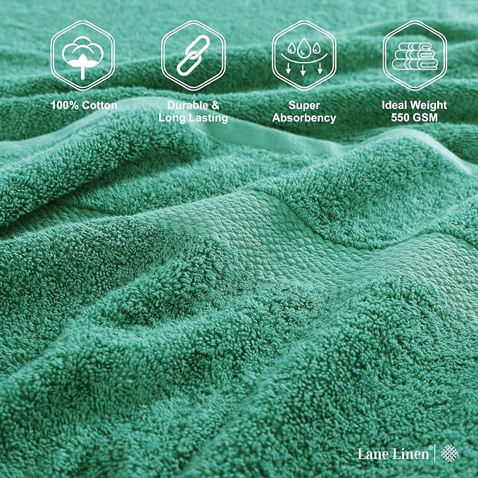 LANE LINEN 100% Cotton 16 Piece Bath Towel Set - Image 6