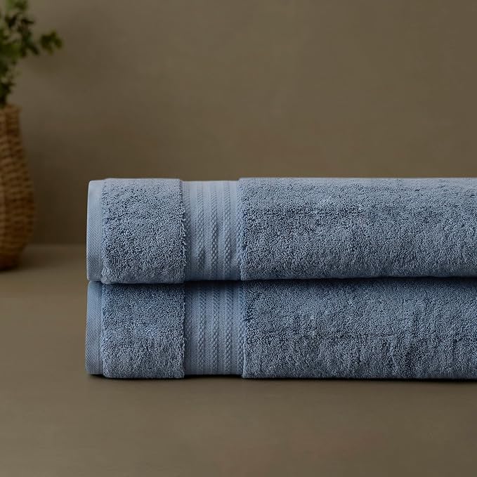 Fabdreams 100% Organic Cotton Bath Sheet Set of 2 700 GSM Oversized Towels by Fabdreams