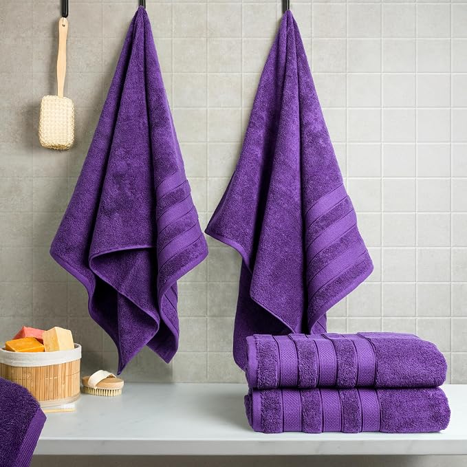 American Soft Linen Salem 100% Cotton Turkish 4 Piece Bath Towels - Image 3