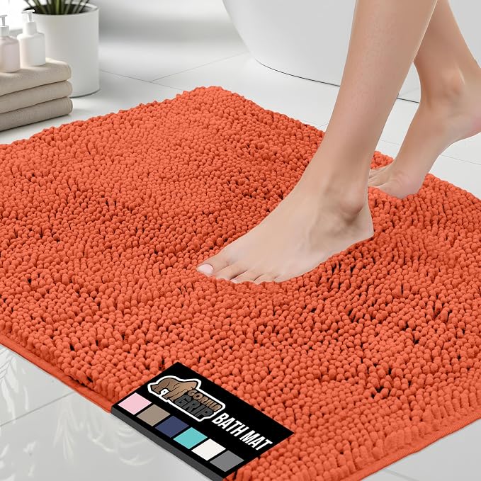 GORILLA GRIP Bath Rug Mat 30x20, Thick Soft Absorbent Chenille, Quick Dry by GorillaGrip