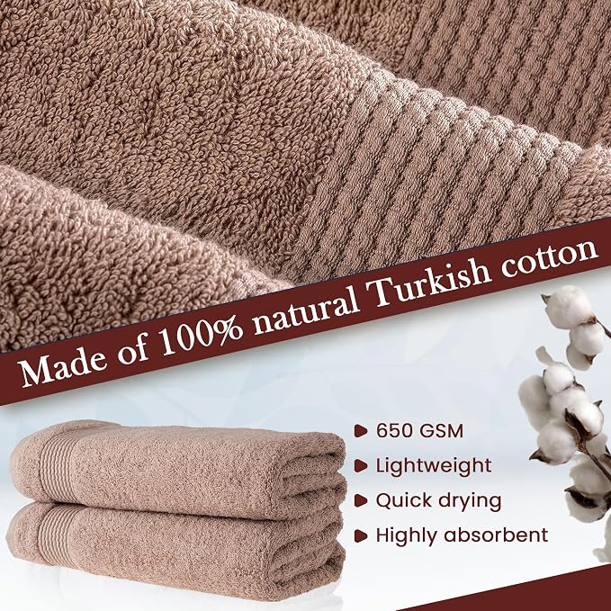 HALLEY Turkish Cotton Towels Bath Towels Super Soft Highly Absorbent 100% - Image 3