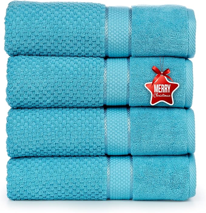 Ample Decor Sky Blue Bath Towels by AmpleDecor