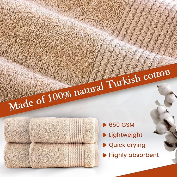 HALLEY Turkish Cotton Towels Hand Towels Super Soft Highly Absorbent 100% - Image 6