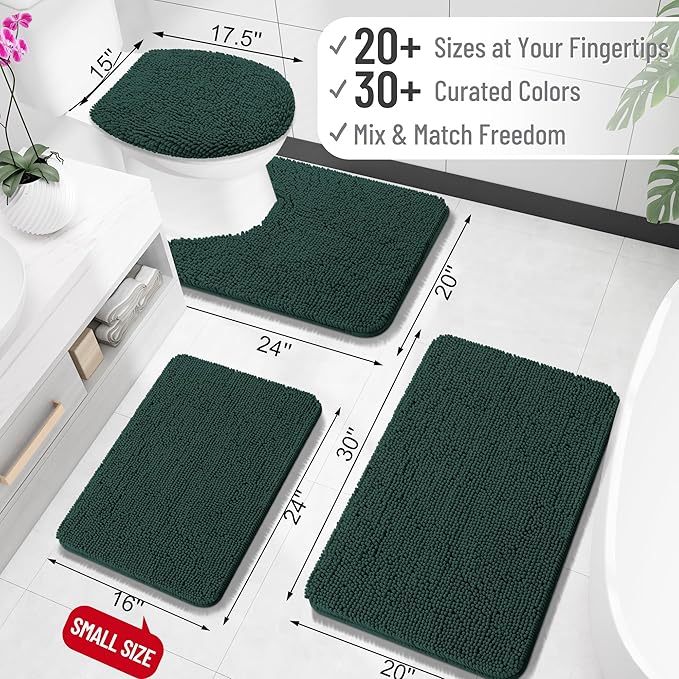 OLANLY Toilet Rugs U-Shaped 24x20, Extra Soft Absorbent Chenille Contour - Image 2