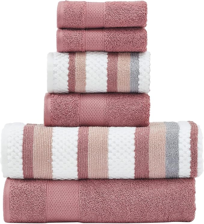 Modern Threads Pax 6-Piece Reversible Yarn Dyed Jacquard Towel Set by ModernThreads