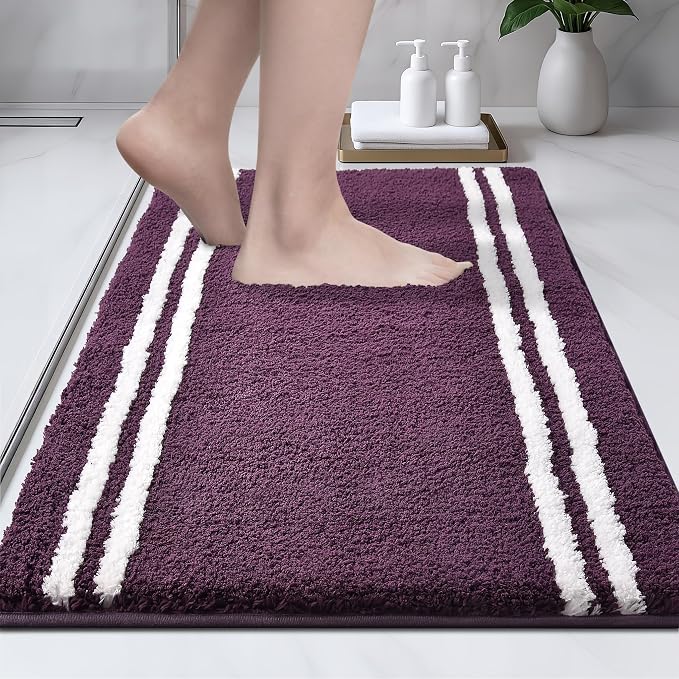 PURRUGS Bathroom Rug Non-Slip Machine Washable 20" x 30", Super Absorbent and by PURRUGS