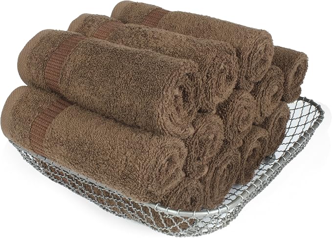 SALBAKOS 100% Turkish Cotton Washcloth Set of 12 13x13 inch | Heirloom Quality - Image 6