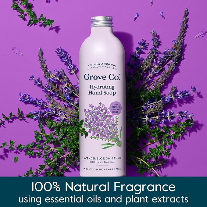 Grove Co. Hydrating Gel Hand Soap Refills + 1 x Reusable Glass Soap Dispenser - Image 3