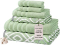 Modern Threads Oxford 6-Piece 100% Cotton Towel Set – Yarn Dyed Jacquard & by ModernThreads