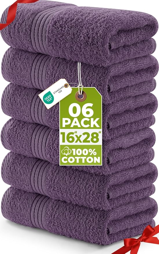 Utopia Towels 6 Piece Premium Hand Towels Set, 16 by 28 inches, 100% Ring Spun by UTOPIATOWELS