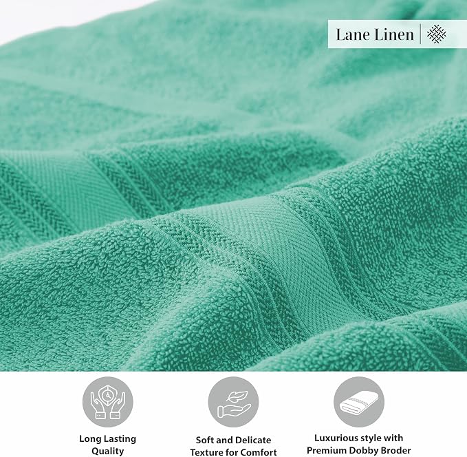 Lane Linen 100% Cotton Bath Towels 4 Pack - Image 8