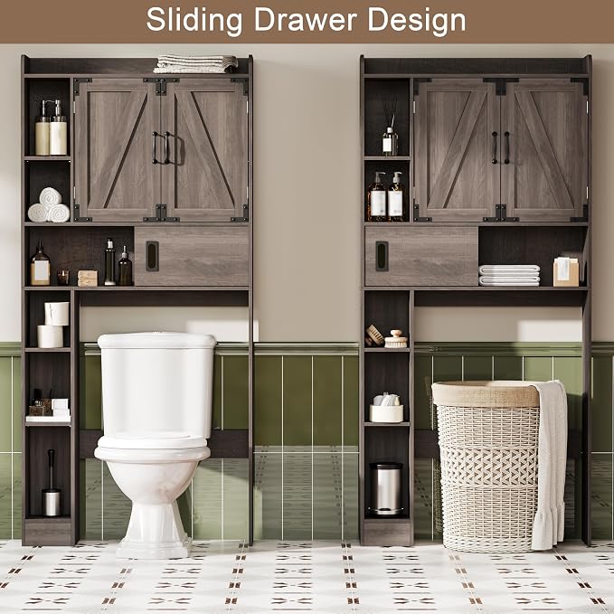 ChooChoo Over The Toilet Storage Cabinet, Farmhouse Bathroom Storage Cabinet - Image 6