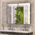 Keonjinn 40 x 32 Inch Large Black Medicine Cabinets, Recessed Bathroom Medicine by Keonjinn