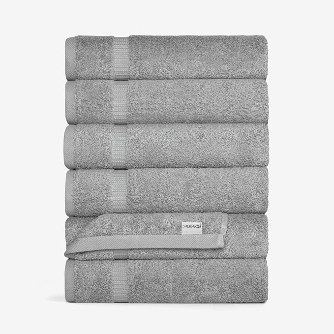 SALBAKOS 100% Turkish Cotton Hand Towel Set of 6 16x30 inch | Heirloom Quality by SALBAKOS