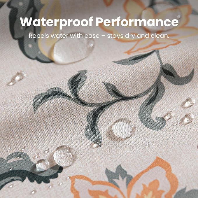SLEEP ZONE Red Blossom Shower Curtain Waterproof Curtains - Image 4