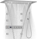 Brushed Nickel 16X24 inch Ceiling Mounted Shower Head Set, Digital Display by KATAIS