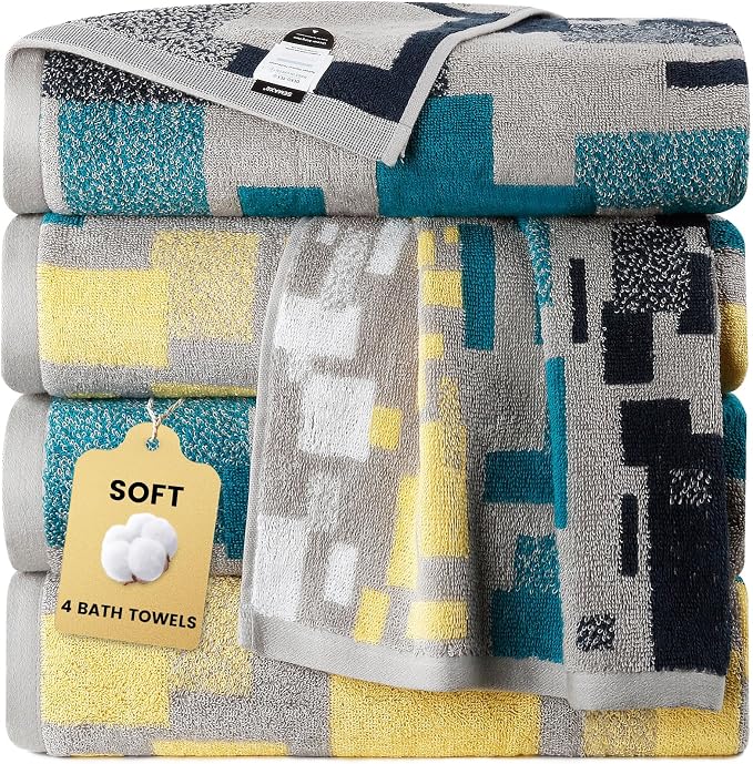 SEMAXE 4-Pack Luxury Bath Towels by SEMAXE