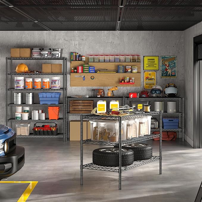 Storage Shelves Metal Shelving Unit 6Tier Wire Shelving Rack 1200LBS Heavy Duty - Image 9