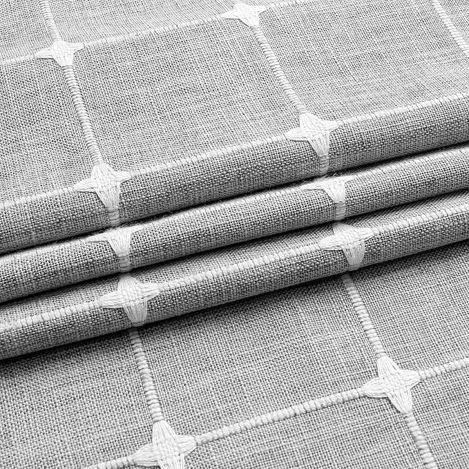 MitoVilla Modern Farmhouse Shower Curtain Set, Vintage Rustic Thick Linen Fabric - Image 3