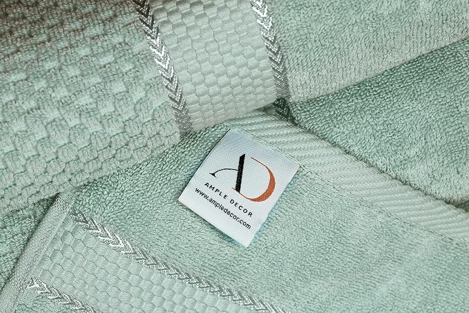 Ample Decor Bath Towels for Bathroom Set of 4 100% Cotton Popcorn Textured - Image 8