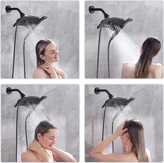 BRIGHT SHOWERS High Pressure Dual Shower Head Combo, Oil Rubbed Bronze Rainfall - Image 6