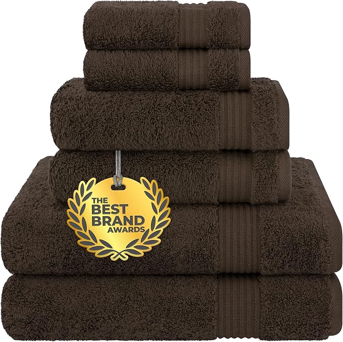 Cotton Paradise 6 Piece Towel Set, 100% Cotton Soft Absorbent Turkish Towels by UNITEDHOMETEXTILE