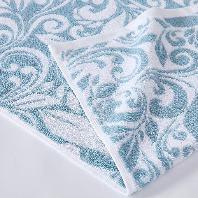 Modern Threads Trefoil Filigree 6-Piece 100% Cotton Towel Set – Reversible Yarn - Image 2